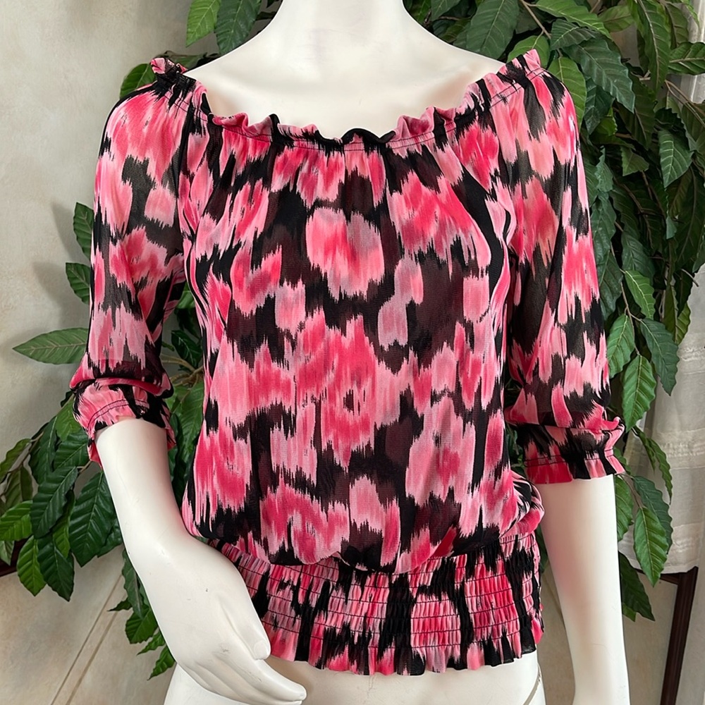 INC OFF-THE-SHOULDER PINK TOP